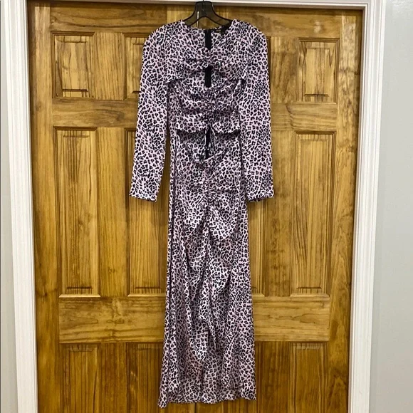 Maje Light Purple Leopard Print Dress size 34 - Picture 2 of 14